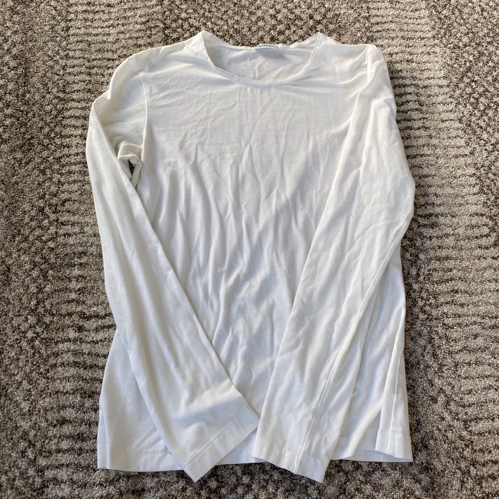 La Perla Basic White Long Sleeve Top